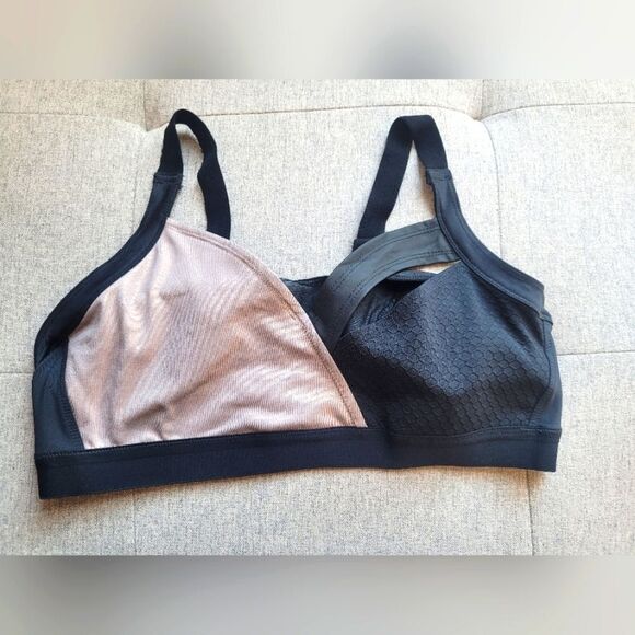 Lukka Lux Cowabunga! Sports Bra Assymetrical Metallic Rose Gold Athletic Large - Picture 2 of 8